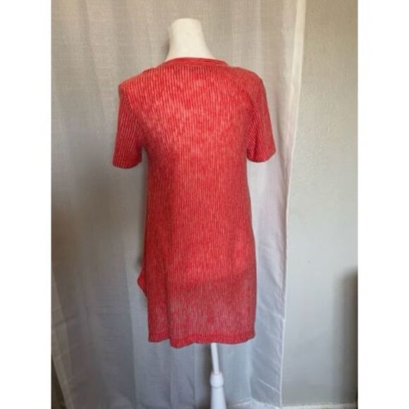 Soft Surroundings Dione Red Poppy Stripe Tee  Women S Knit Top Tunic - Picture 3 of 15